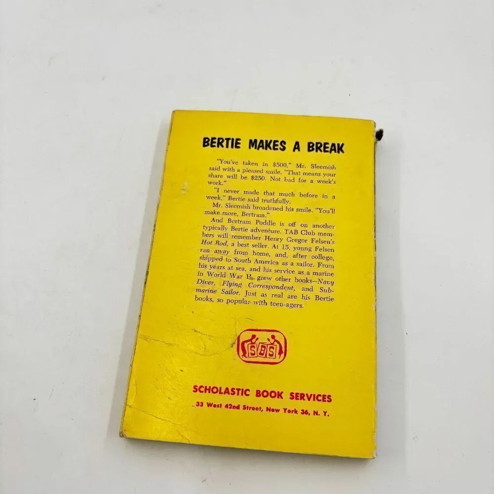 (1963) BERTIE MAKES A BREAK: HENRY G‎ FELSEN/ Vintage PB 5th printing